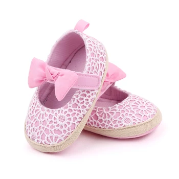 Yenidoğan Moda Bebek Kız Flats Ayakkabı Yürüyüş Kaymaz Nakış Prenses İlk Yürüteç İlmek Bebek Beşik Ayakkabı