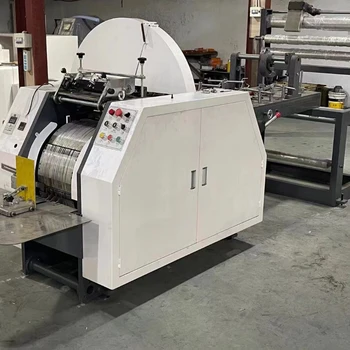 Tam Otomatik Kare Gıda Kraft Kağıt Torba Yapma Makinesi Baskı ile Yüksek Hızlı Saplı Alışveriş Kağıt Torba Yapma Makinesi