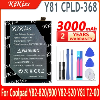 KiKiss 100 % Yeni Pil Y 81 CPLD-368 CPLD368 CPLD 368 3000mAh Coolpad Y82-820/900 Y82-520 Y81 T2-00 Piller