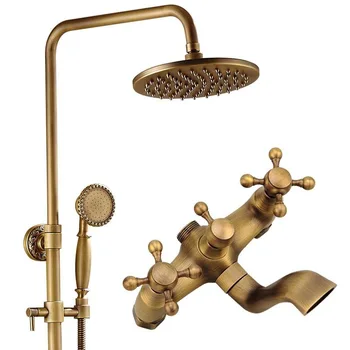 Avrupa tarzı bakır antika duş kulaklık ev bronz banyo banyo memesi kaldırma ışık lüks musluk