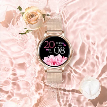 2020 YENİ MK20 Kadın akıllı saat Tam Dokunmatik Ekran Bayan Kız Smartwatch Saat Pedometre Spor İzleme Saatler Android ıOS için