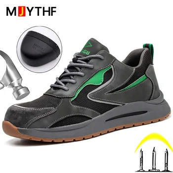 Yüksek Kalite Yeni Güvenlik ayakkabıları Erkekler İçin Moda İş Sneakers Çelik burun Yıkılmaz Ayakkabı Delinmez Koruyucu ayakkabı