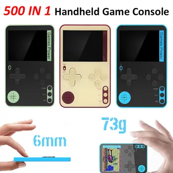 K10 El Oyun Oyuncu Klasik 500 Oyunları 1 Mini video oyunu Konsolu LCD Ekran 2.4 inç Şarj Edilebilir Oyun Konsolu Çocuklar için