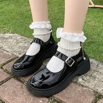 Yeni Lolita Ayakkabı Japon Mary Jane Ayakkabı Kadınlar Vintage Kızlar Öğrenciler JK Üniforma platform ayakkabılar Cosplay Yüksek Topuklu Artı Boyutu 42