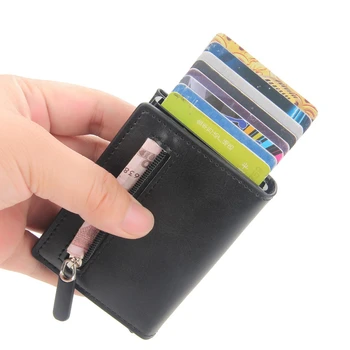 PU deri cüzdan Küçük Üç Katlı Kart Kredi Tutucu bozuk para cüzdanı Cüzdan Erkekler için Para Çantası Çanta Billetera Hombre Carteras Monederos