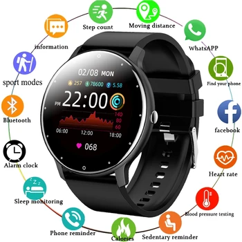 LIGE Yeni akıllı saat Erkekler Ve Kadınlar spor saat Kan basıncı Uyku İzleme Spor izci Android ıos pedometre Smartwatch