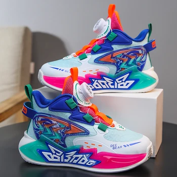 Moda Çocuk Sneakers Erkek Rahat spor ayakkabı Çocuk Karışık Renk Tenis spor ayakkabıları Yüksek Top basketbol ayakkabıları Kızlar için