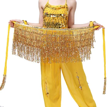 Oryantal Dans cıngıllı şal Sequins Üçgen Etek Uygulama Elbise Kadın Yetişkin Zarif Püskül Giyim Performans Kostümleri