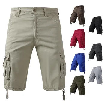 Kalite Erkekler Açık Pamuk Şort Yaz Kısa Pantolon 8 Renkler Adam Rahat Kargo Şort Boyutu 30-40