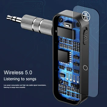 Bluetooth Uyumlu 5.0 kablosuz AV alıcısı-vericisi 2 in 1 Kablosuz Alıcı 3.5 mm Jack Aux Dongle Handsfree Çağrı için Araç Ses Müzik