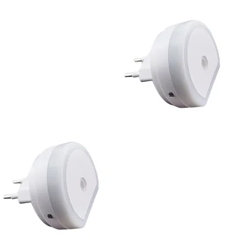 2 adet Duvar Montaj Fişi LED Gece Lambası Otomatik Şafak Vakti Sensörü ve Çift USB Bağlantı Noktaları Bebek Odası Yatak Odası Koridor
