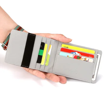 Erkek Moda Cüzdan RFID Çapraz Şerit PU kart klibi Kore Versiyonu Yaratıcı Elastik Kemer Dolar Klip Taşınabilir erkek cüzdanı