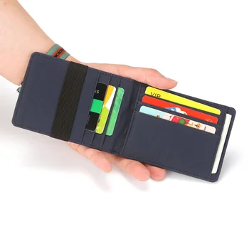 Erkek Moda Cüzdan RFID Çapraz Şerit PU kart klibi Kore Versiyonu Yaratıcı Elastik Kemer Dolar Klip Taşınabilir erkek cüzdanı