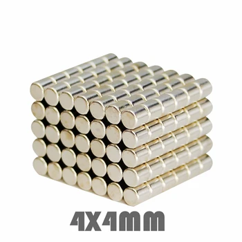 100 adet 4x4mm Mıknatıs Süper Güçlü neodimiyum mıknatıslar Nadir Toprak Mıknatıs El Sanatları İçin N35 Küçük Yuvarlak Manyetik Mıknatıs Disk 4 * 4mm