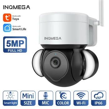 INQMEGA 5MP Wifi TUYA KAMERA Akıllı Bulut PTZ IP Kamera ile Gece Görüş WİFİ Açık Yemek Işığı Video Gözetim Kamera Yard için