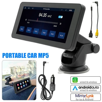 Otomobil radyosu Multimedya Oynatıcı Kablosuz Carplay Android Otomatik Bluetooth Araba MP5 Çalar 6.86 İnç Mirrorlink Araba Stereo Dokunmatik Ekran
