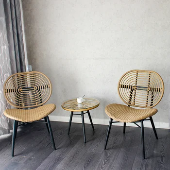 Rattan Oturma Odası Ev Mobilya yemek sandalyeleri Yaratıcı Yatak Odası Otel Eğlence sırtlı sandalye Açık Balkon Bahçe Şezlong