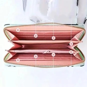 Yeni Varış İnek Desen deri cüzdan kadın Fermuarlı çanta kart tutucu Çanta Uzun Bileklik Debriyaj Cüzdan Çanta Büyük Kapasiteli