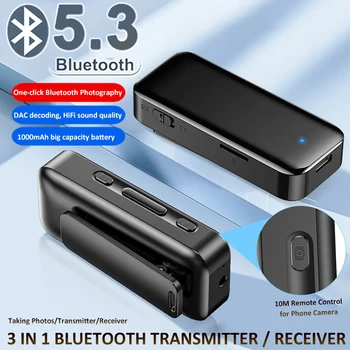 Bluetooth 5.3 Alıcı 2 İn 1 Verici Led Ekran Aux Bluetooth araç adaptörü Kablosuz kablosuz AV alıcısı-vericisi TV Hoparlörler için