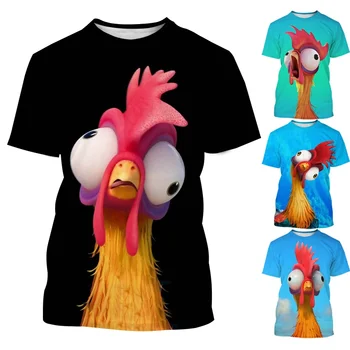 3D Hayvan Baskı T Shirt Erkek Kadın Mücadele Tavuk Harajuku Moda Eğlenceli yazlık t Shirt Artı Boyutu