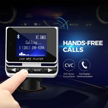 Araba FM Verici Bluetooth MP3 Müzik Çalar 1.4 İnç LCD Ekran Handsfree Çağrı Hızlı şarj adaptörü FM zender Modülatör