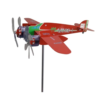 Yaratıcı 3D Uçak Bahçe rüzgar gülü Fiş Dekor Şık Plug-in Fırıldak korozyon Önleyici Hava Koşullarına Dayanıklı Süsler Açık Bahçe için
