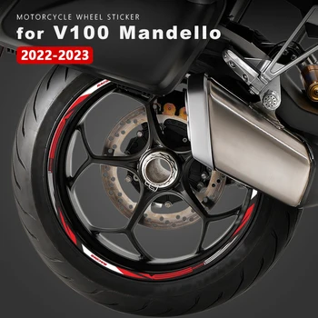 Motosiklet tekerleği Sticker Su Geçirmez Jant Çıkartma Şerit 17 İnç Çıkartmaları Moto Guzzı V100 Mandello S Aksesuarları 2022 2023 Parçaları