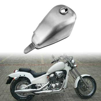 Motosiklet Benzinli Gaz Yakıt 9 L Tankı El Yapımı Benzinli Can Motosiklet Kiti W / Yağ Kapağı HONDA İçin VLX400 600 Steed 400 600