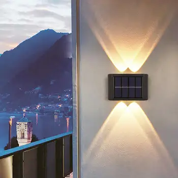 Güneş Yukarı ve Aşağı duvar ışıkları Açık IP65 Su Geçirmez Güneş bağlantı tablası aydınlatma lambası Güverte Aydınlatma Bahçe Sundurma Sokak Balkon Dekorasyon