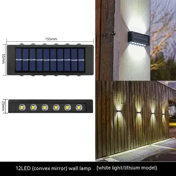 Güneş Yukarı ve Aşağı duvar ışıkları Açık IP65 Su Geçirmez Güneş bağlantı tablası aydınlatma lambası Güverte Aydınlatma Bahçe Sundurma Sokak Balkon Dekorasyon