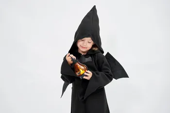 Cadılar bayramı Çocuklar Yarasa Kanatları Şeytan Kostüm Cadı Koyu Melek Cosplay Kostüm