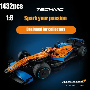 Teknik McLarened F1 Formula 1 Supercar Yarış Araba Modeli Yapı Taşları Şehir Araç Kiti Tuğla çocuk için oyuncak Çocuk Hediye