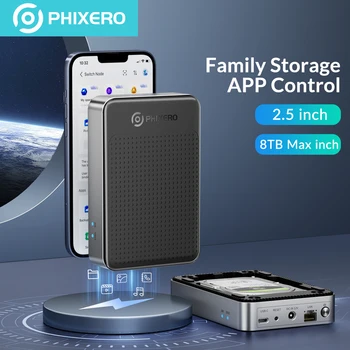 PHIXERO 2.5 inç SATA SSD / HDD Ağ Depolama Sabit disk Muhafazası Aile Özel Bulut Depolama harici sabit disk Kutusu Adaptörü