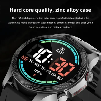 Akıllı saat ZW26 Erkekler Bluetooth Çağrı 1.52 inç Açık Spor Spor Müzik Çalar NFC Ses Asistanı Kadın Smartwatch