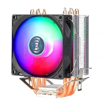 RGB soğutma fanı 4 ısı borusu 9cm CPU soğutma fanı hidrolik rulmanlar renkli ışık efekti dilsiz bilgisayar aksesuarları INTEL AMD