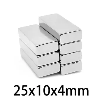 2~50 ADET 25x10x4mm Güçlü Neodimiyum Blok Mıknatıslar 25mm x 10mm x 4mm N35 Sınıf Güçlü Mıknatıs Kalıcı Mıknatıs 25*10 * 4mm