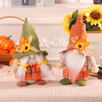 Şükran günü Çiçek Gnome Dekoratif Heykeli Heykelcik Katmanlı Tepsi Süsleme Sezon mutfak tepsisi Dekorasyon Aksesuarları