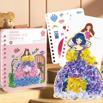 Fantezi El-Boyalı Çıkartmalar DIY Boyama Kız Oyuncak Çocuk Sanat Alay Prenses El Yapımı Eğitici Kesme Çocuk Hediyeler