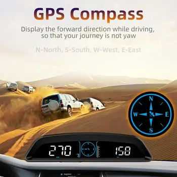 HUD Ekran Arabalar İçin Evrensel GPS Hız Göstergesi Dijital Hud Hız Göstergesi GPS Hız Göstergesi Aşırı Hız Alarmı Yorgunluk Sürüş