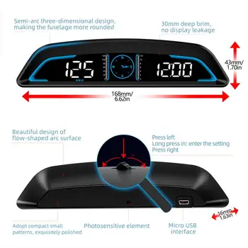 HUD Ekran Arabalar İçin Evrensel GPS Hız Göstergesi Dijital Hud Hız Göstergesi GPS Hız Göstergesi Aşırı Hız Alarmı Yorgunluk Sürüş