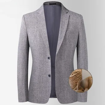Erkekler Iş Düz Renk Ceket Moda Tek Göğüslü Düğme Outerwears Adam günlük giysi Blazer Sonbahar Yaka Ceketler D26