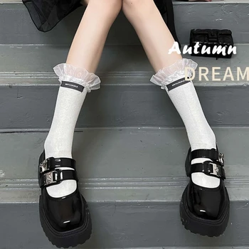 Kadın Yaz Ayak Bileği Çorap Yaz Çorap Dantel Orta Tüp Çorap Japon Tarzı Sevimli Çizme Çorap Streetwear Hediye