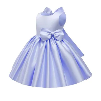 Büyük Yay Pageant Kız Elbise Doğum Günü partisi Resmi gece elbisesi Prenses Elbise Kız Elbise İlk Communion Elbise
