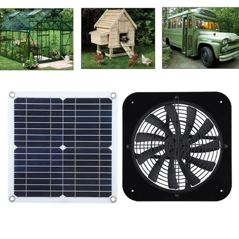 100W 12V güneş panelı Enerjili Fan Güneş egzoz fanı için Pet Köpek Tavuk Evi RV Çatı