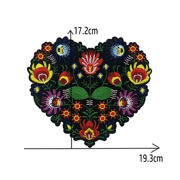 1 Adet Yeni Aşk Yuvarlak Çiçek Yamalar Demir on Nakış Aplike Yama Giysi için DIY Moda Şerit