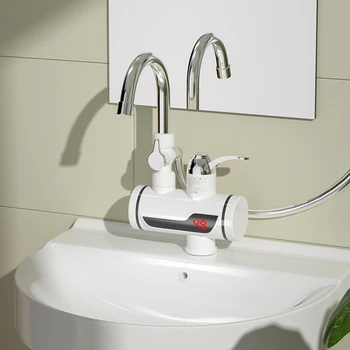 Dijital ekran 220V mutfak banyo Tankless elektrikli sıcak su musluk ısıtıcı elektrikli musluk sıcaklık göstergesi