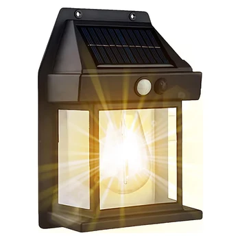 Açık Güneş Aydınlatma Lambası Su Geçirmez İnsan Sensörü Duvar Lambası Arka Bahçe için Ev Kapı Duvar