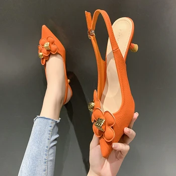 Yaz Partisi Kadın Sandalet Yeni Zarif Çiçekler Tasarım Yüksek topuklu Şık Hafif Nefes stiletto ayakkabılar kadın sandalet 2022