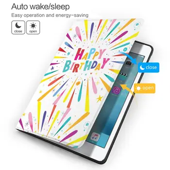 Mutlu Yıllar iPad kılıfı 2022 10.5 10.2 inç kalemlik, PU Deri, İnce, Darbeye Dayanıklı, Otomatik Uyku / Uyandırma