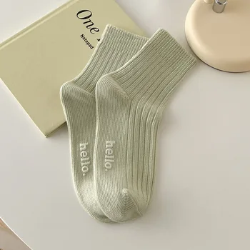 Bahar Summe Katı Renkler Kawaii Orta Tüp Çorap Kadın Ayak Bileği Çorap Nefes Pamuk Sevimli Kısa Çorap Bayanlar Kızlar için